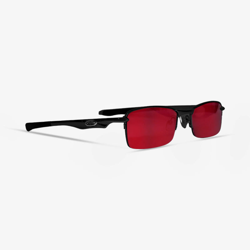 Óculos de Sol Lupa do Vilão Preto Lente Vermelho Ruby